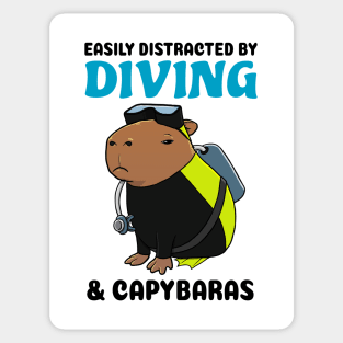 Easily Distracted by Diving and Capybaras Sticker